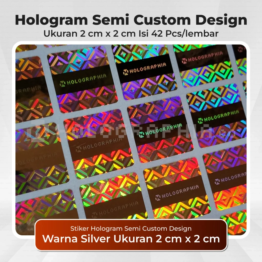 Custom desain stiker hologram untuk menyesuaikan identitas brand dan kemasan produk