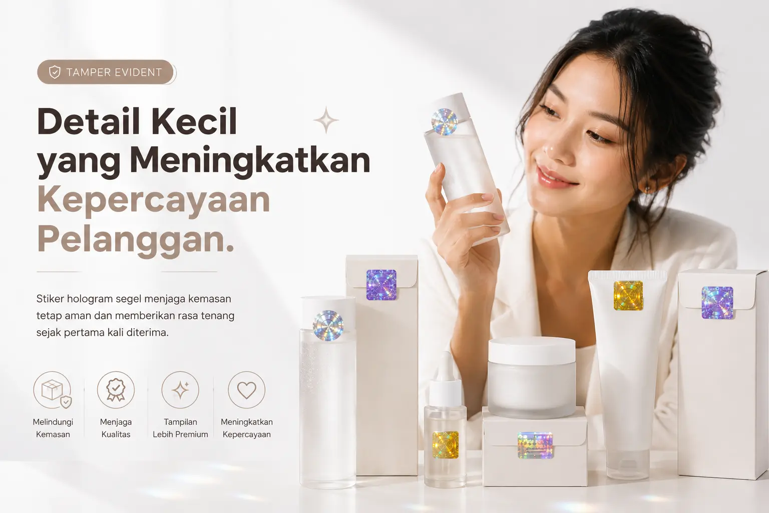 Stiker Hologram Segel Skincare: Kunci Kemasan Lebih Profesional