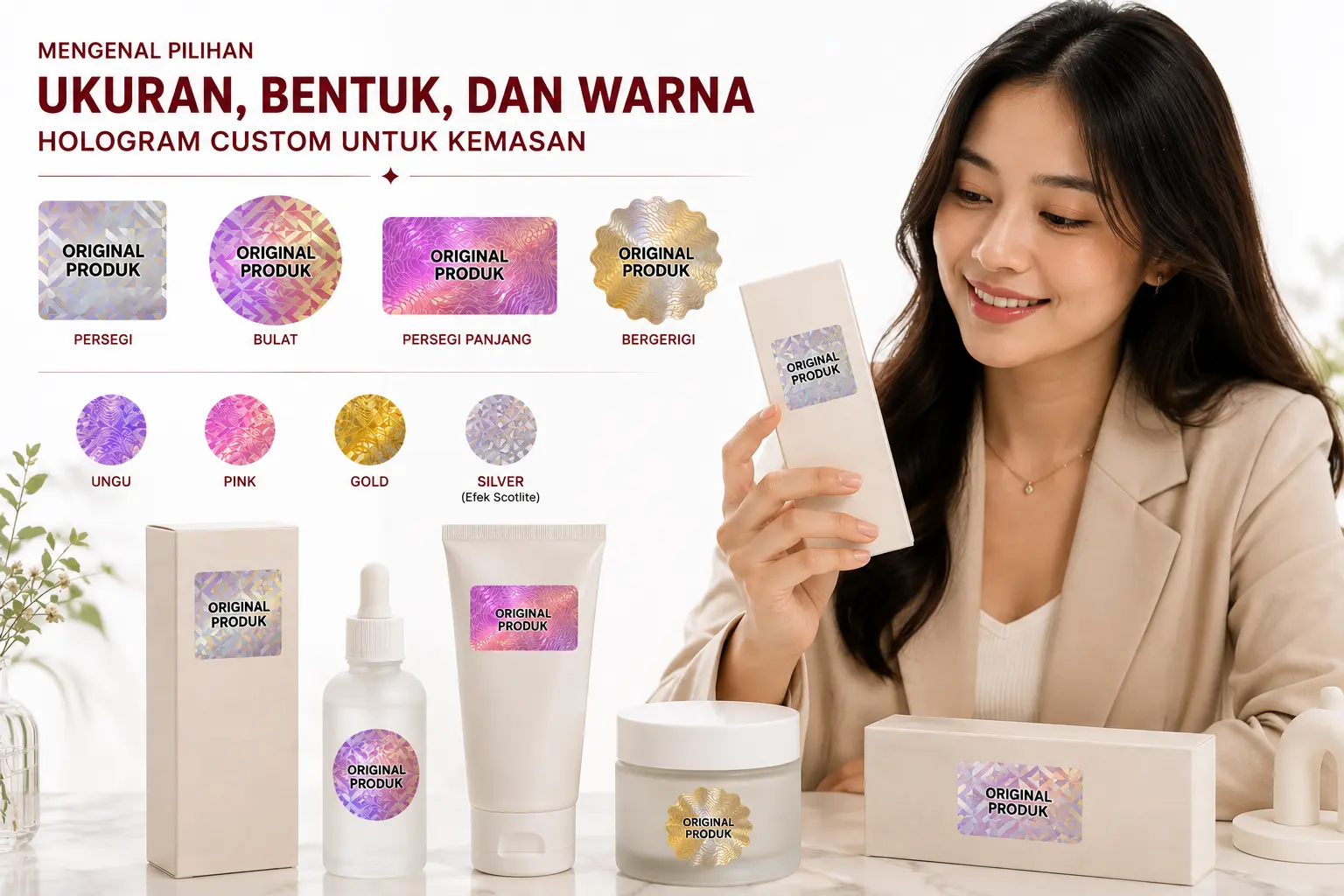 Mengenal Pilihan Ukuran, Bentuk, dan Warna Hologram Custom untuk Kemasan